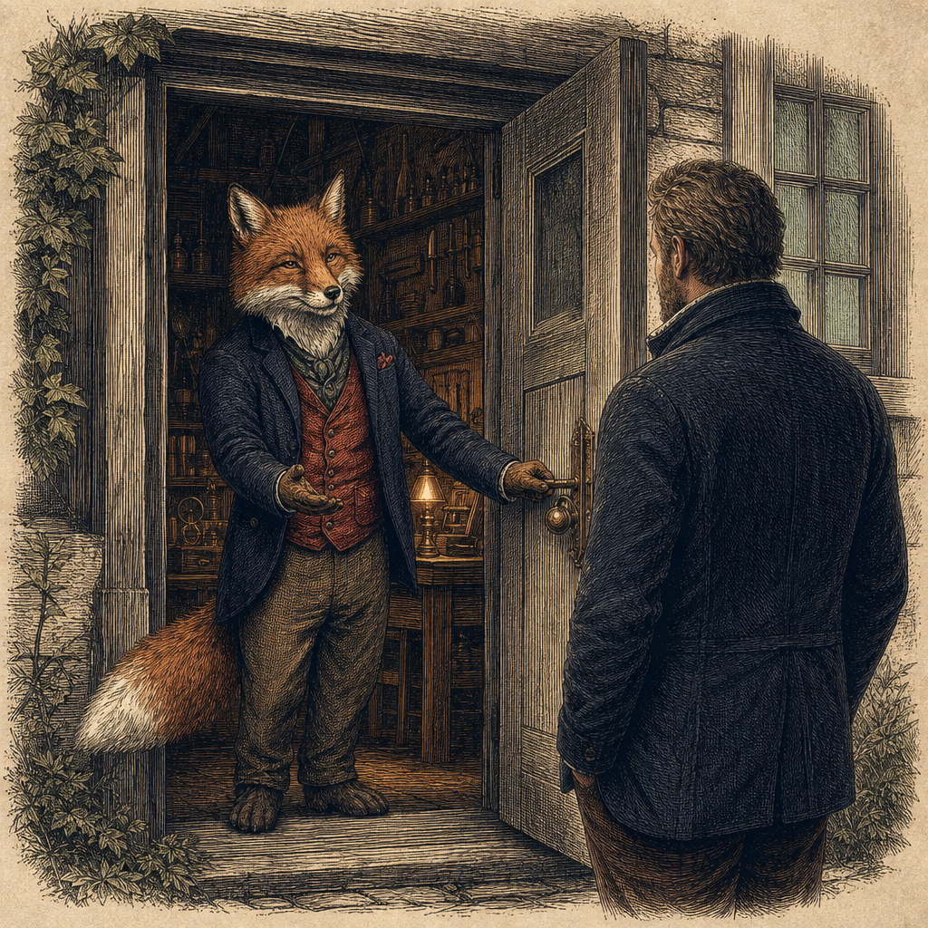A clever fox welcoming a business owner to a workshop for real help